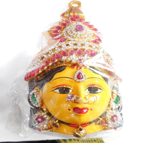 Lakshmi Devi Mukha Vada/ Devi Face/ Lakshmi Mask White And Pink Stones.Height:19cm,Width:9cm. - 500gms